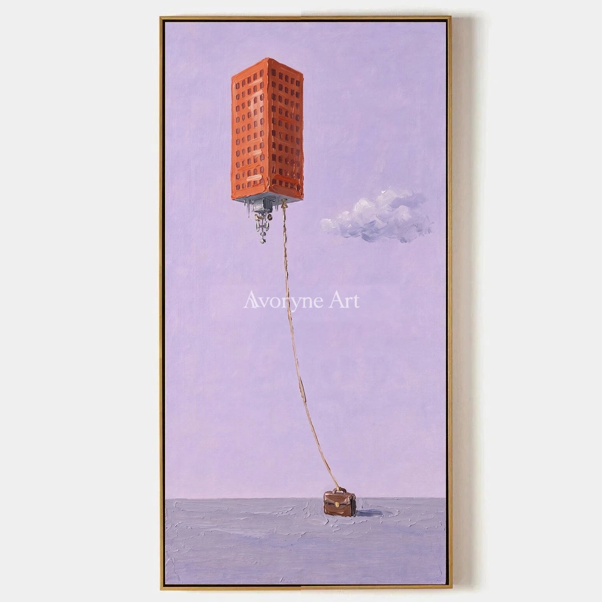 Tender Dialogue, hand-painted surreal scene wall art by Declan O’Brien