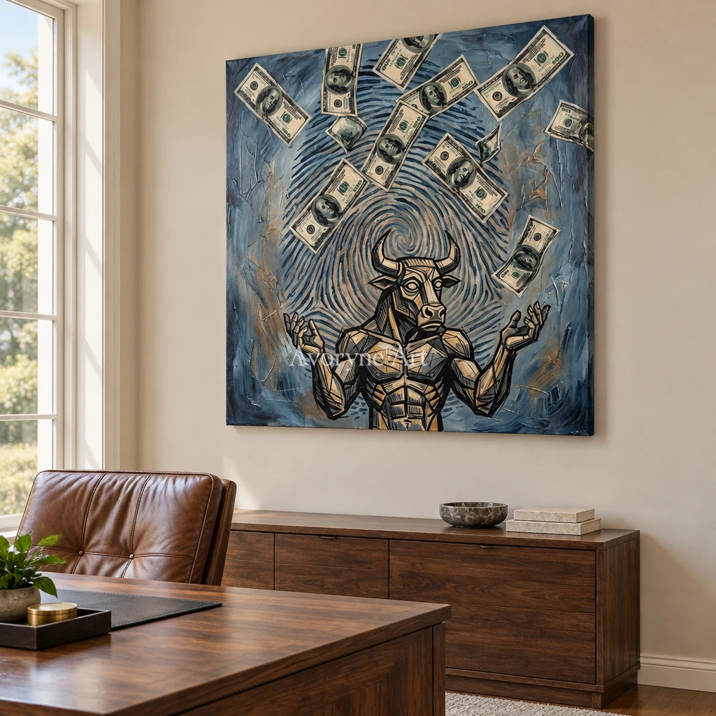 Clear Solace surreal scene wall art as a frameless stretched canvas in a home office