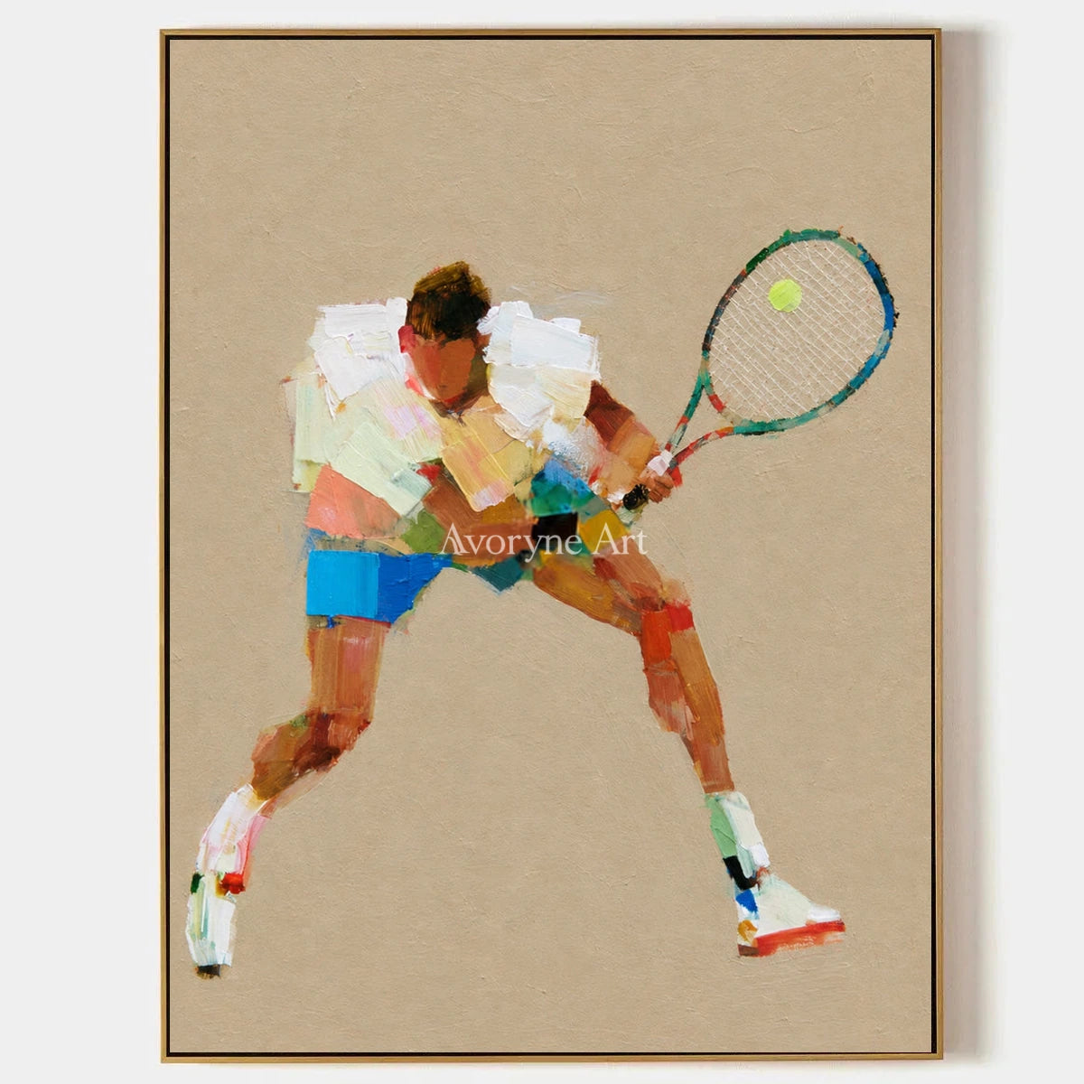Ivory Gentle Meadow: Tennis Figure Art — primary