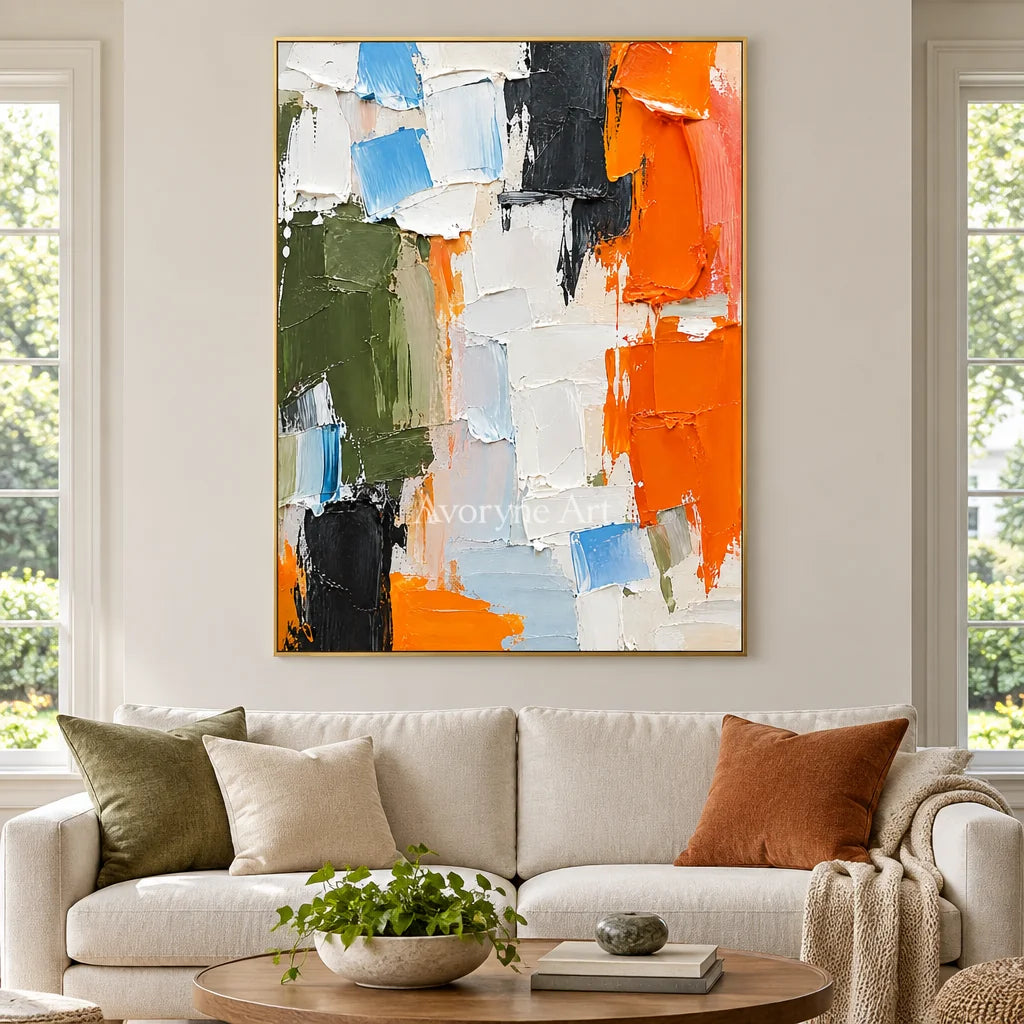 Prismatic Pulse: Textured Colorful Palette Knife Art — living gold