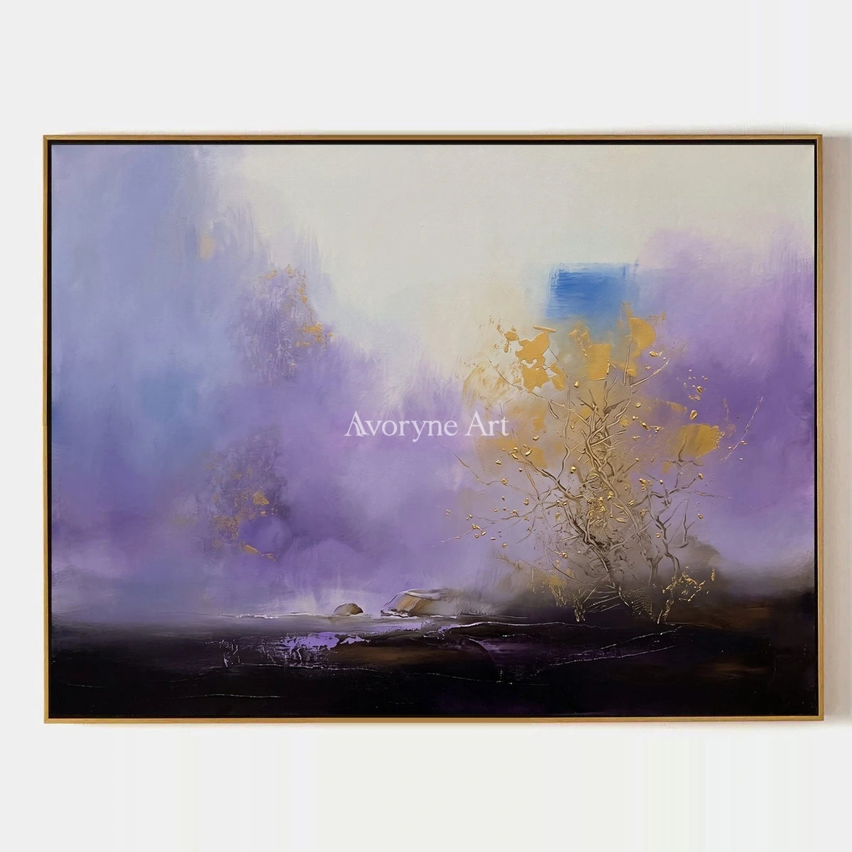 Pale Dialogue, hand-painted textured landscape wall art by Isabelle Marchand