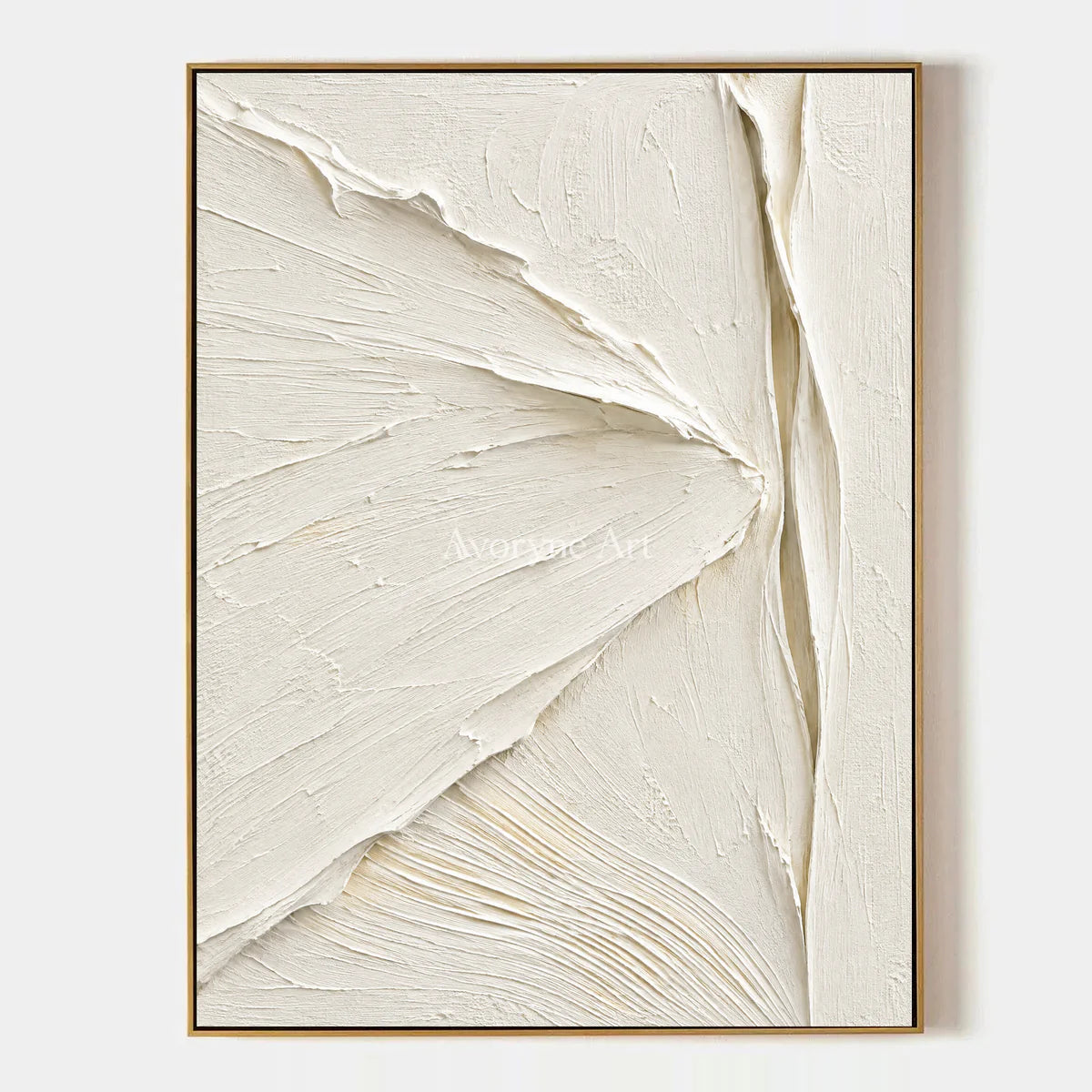 Ivory Planes: Textured White Sculptural Relief Wall Art — primary