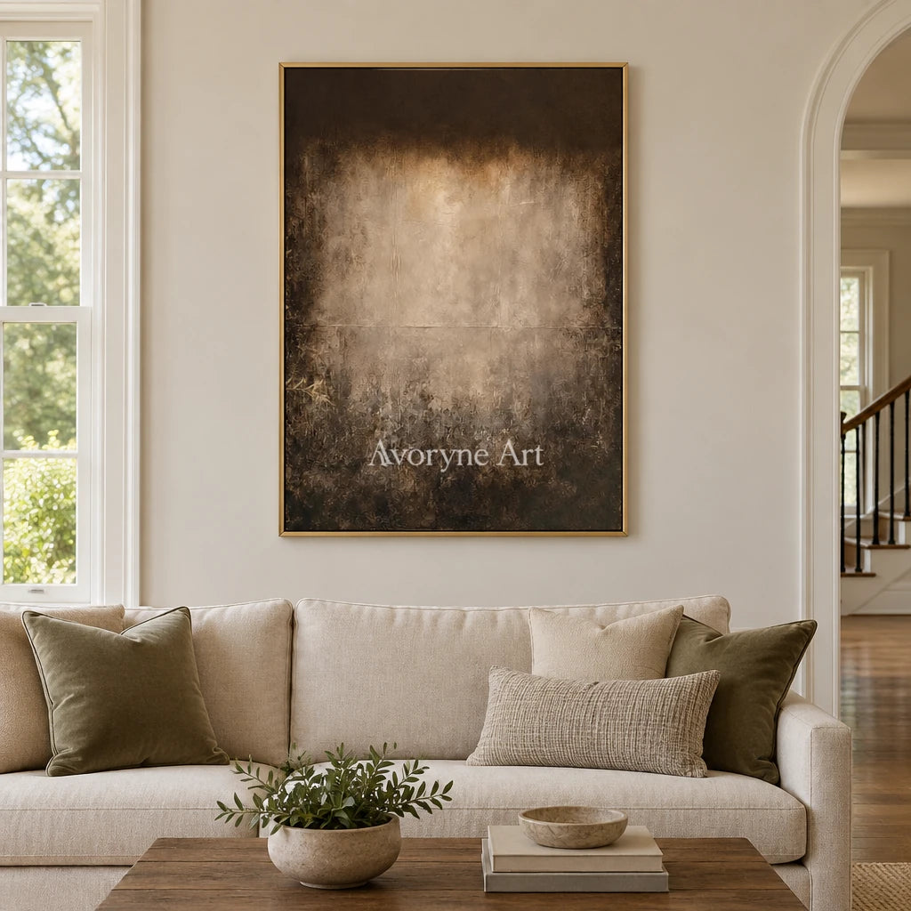Aster Foam: Umber Glow Abstract — living gold