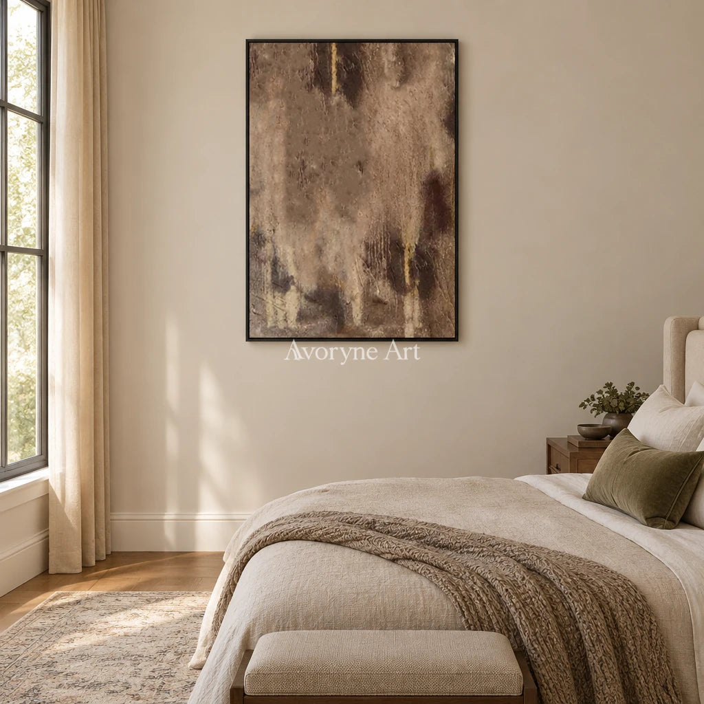 Aster Seed: Umber Glow Abstract — bedroom black