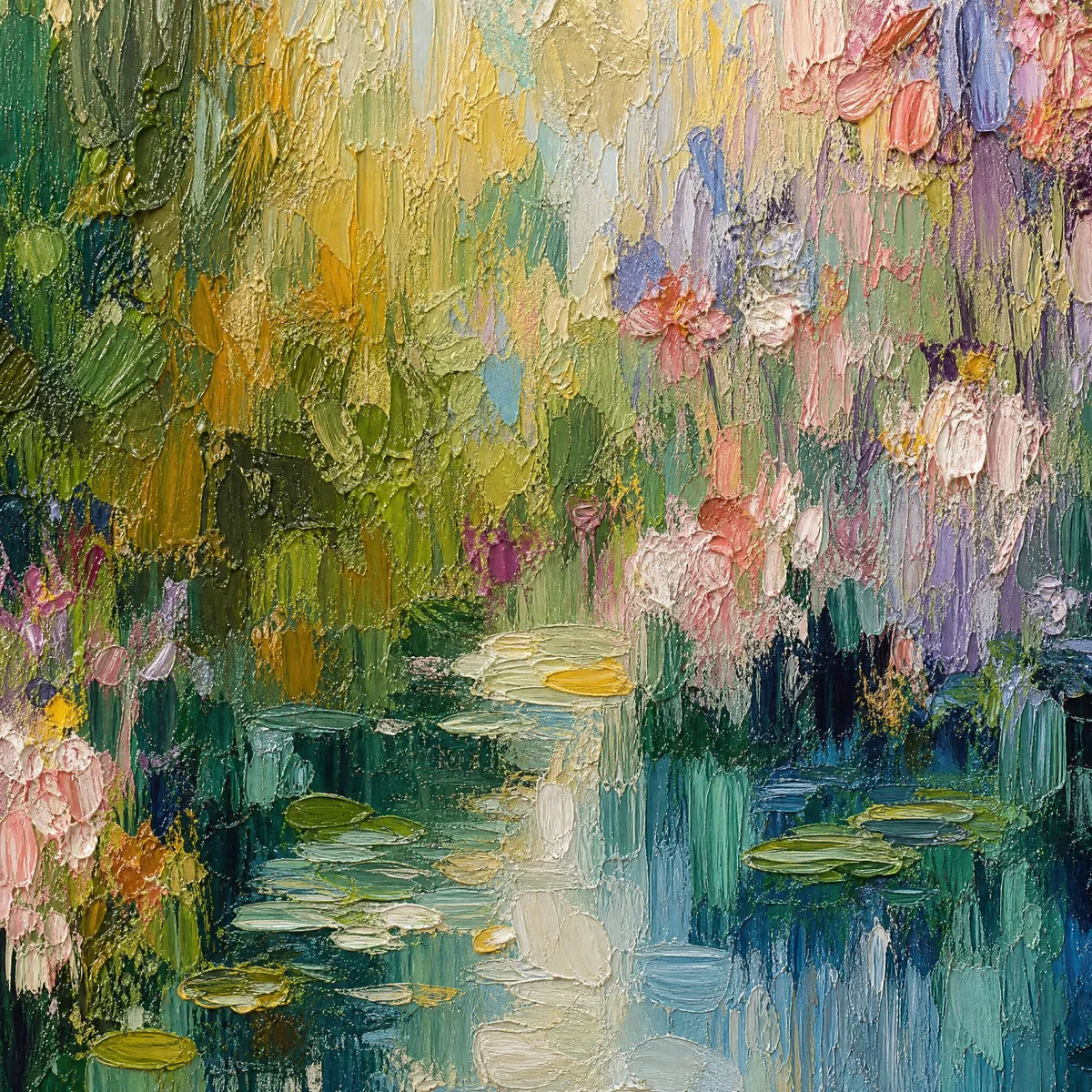 Water Garden: Floral Landscape Wall Art - detail
