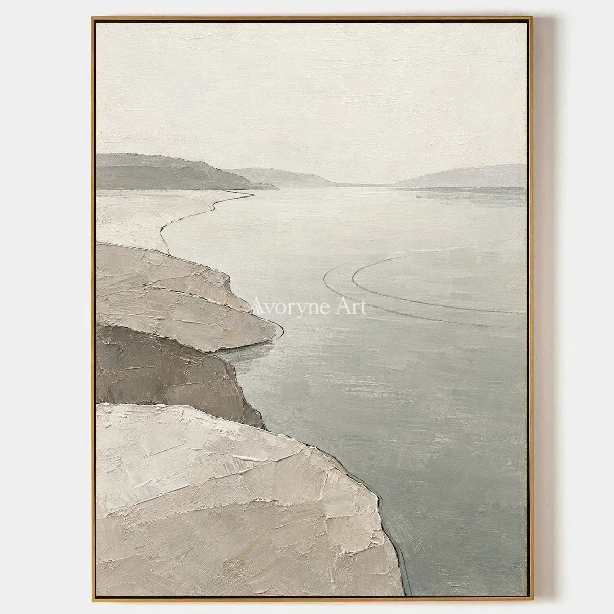 Tender Reverie, hand-painted waterside landscape wall art by Ingrid Solberg