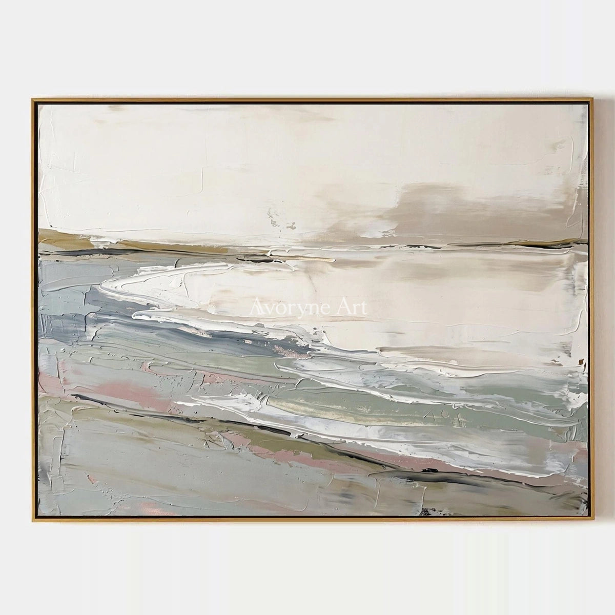 Bright Prelude, hand-painted waterside landscape wall art by Ingrid Solberg