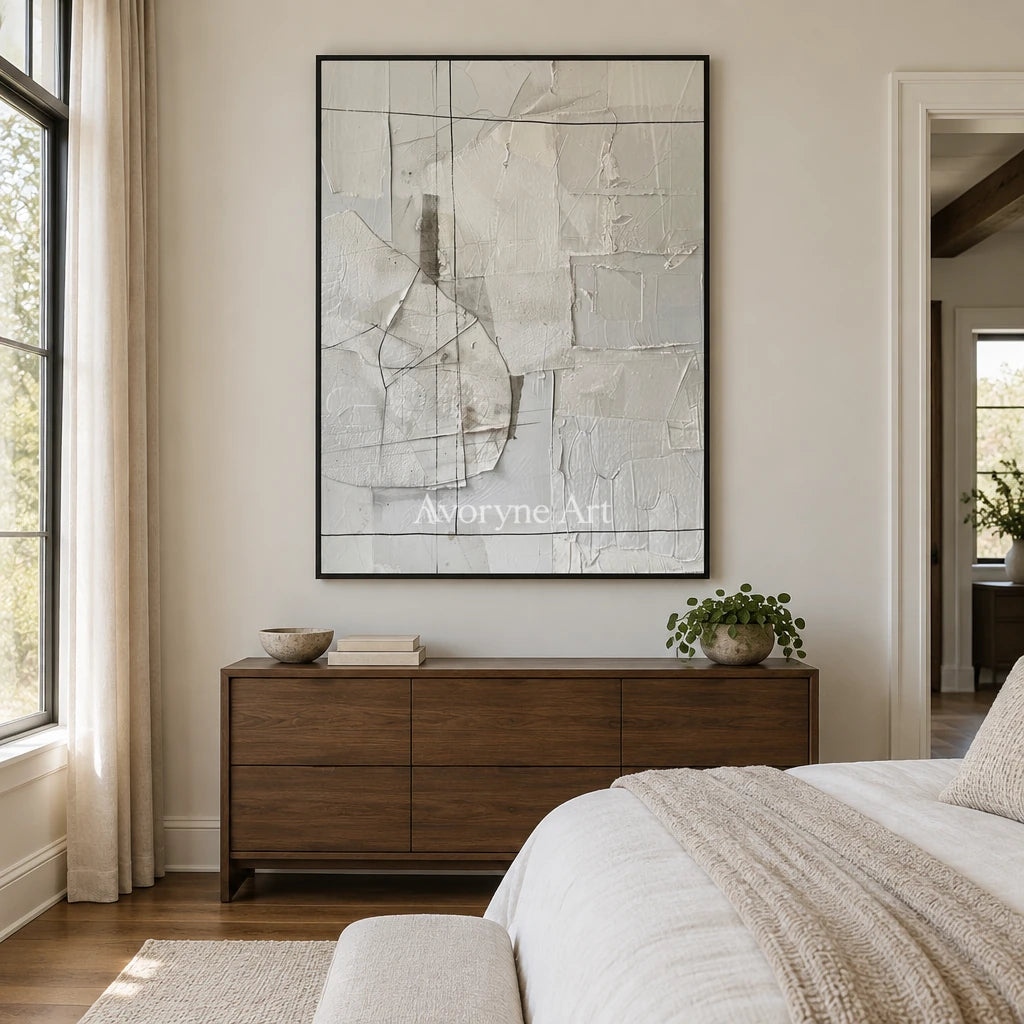 Aster Ribbon: White Block Texture — bedroom black