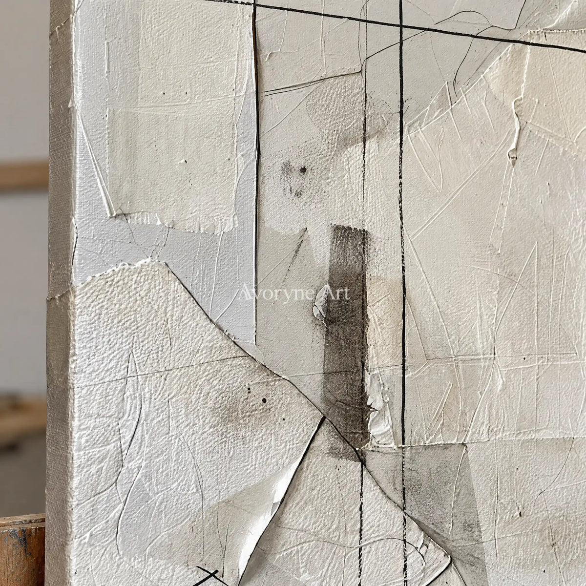 Aster Ribbon: White Block Texture — detail easel