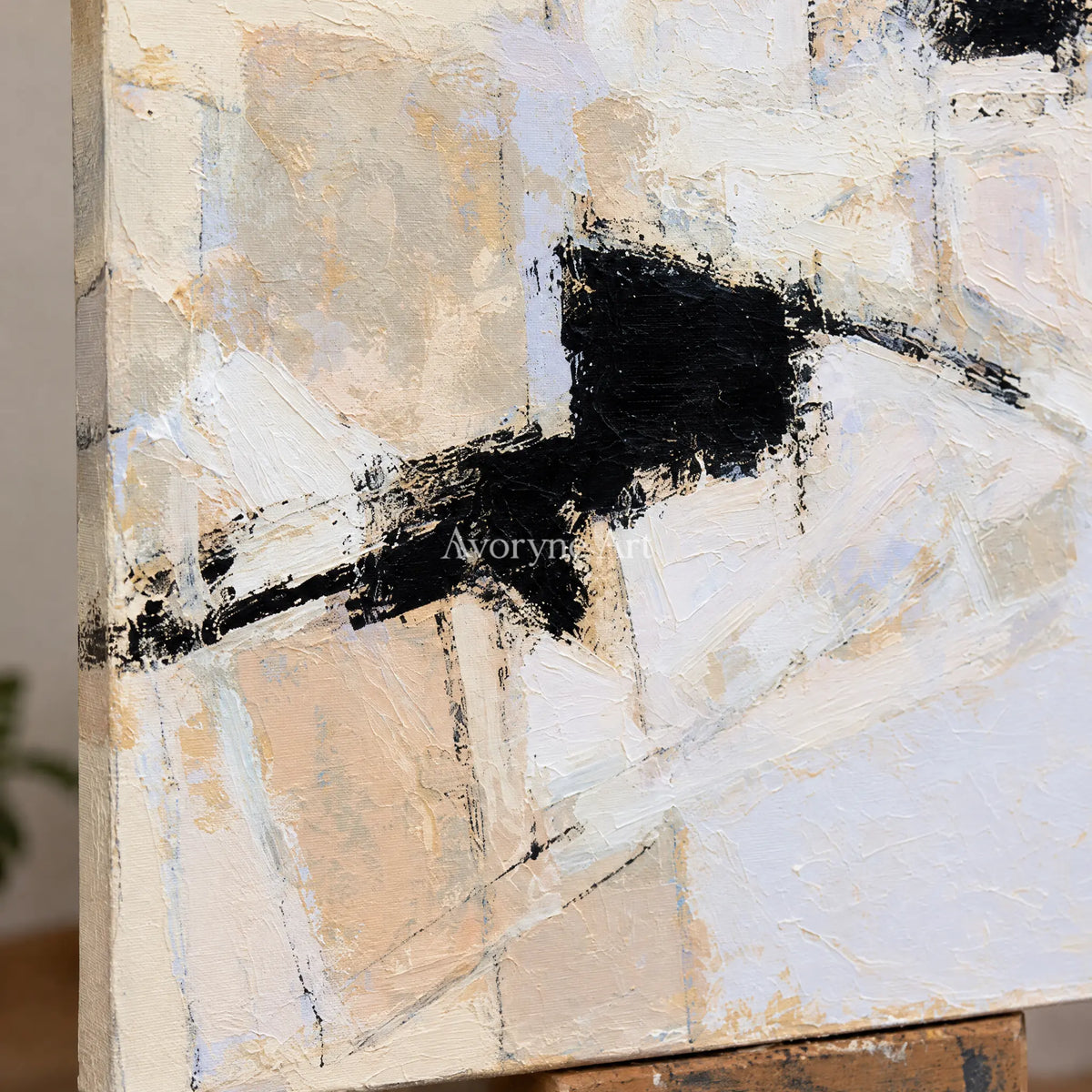 Ivory Gentle Refrain: White Block Texture — detail easel