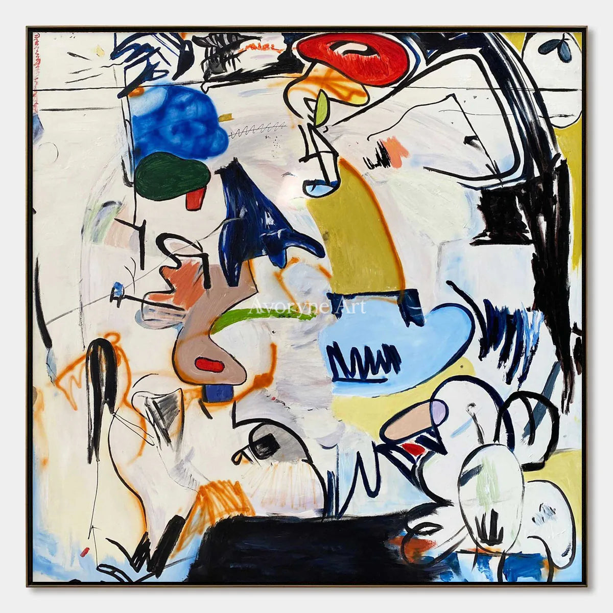 Unscripted Profiles: White Cubist Graffiti Portrait Wall Art — primary