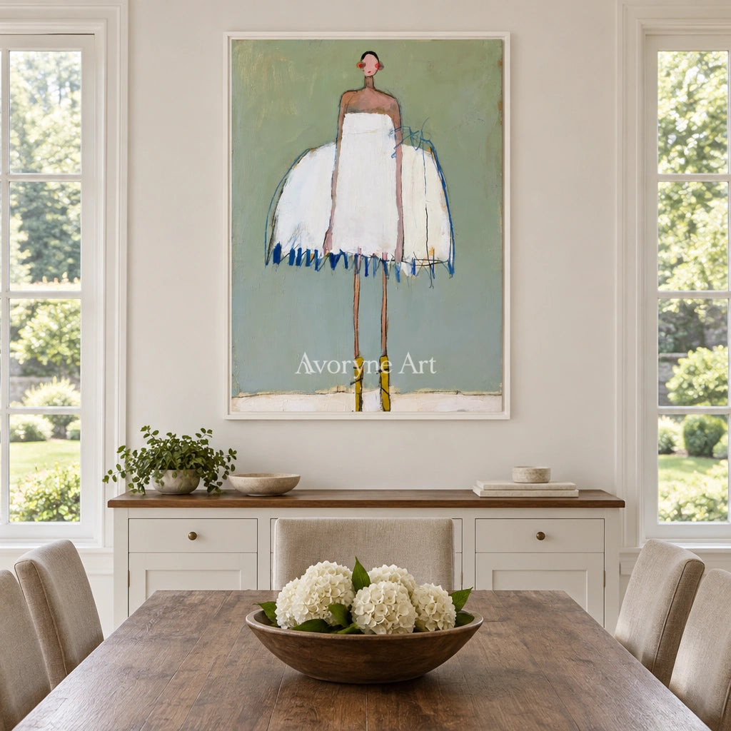 Ivory Amber Cadence: White Dress Dancer — dining white
