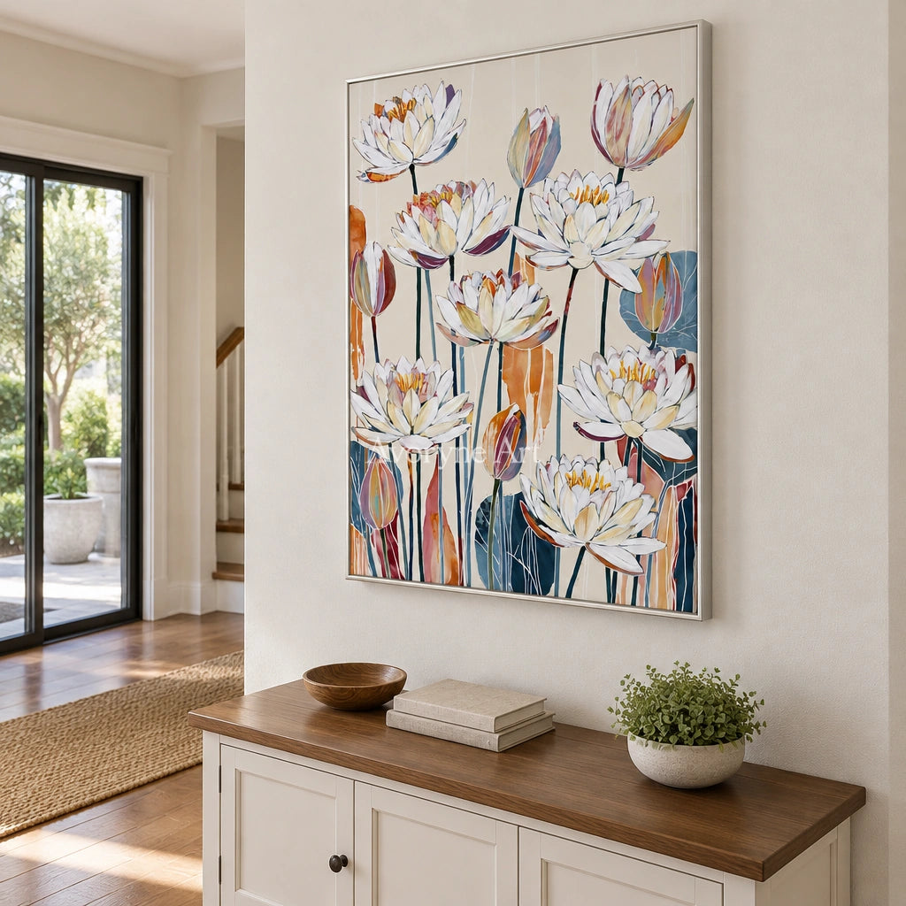 Ivory Tender Light: White Floral Art — entry silver