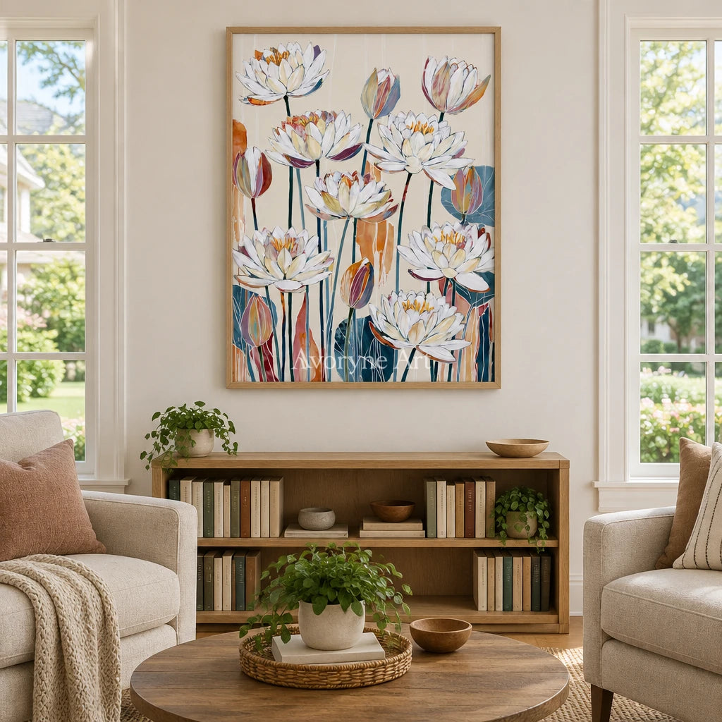 Ivory Tender Light: White Floral Art — villa wood
