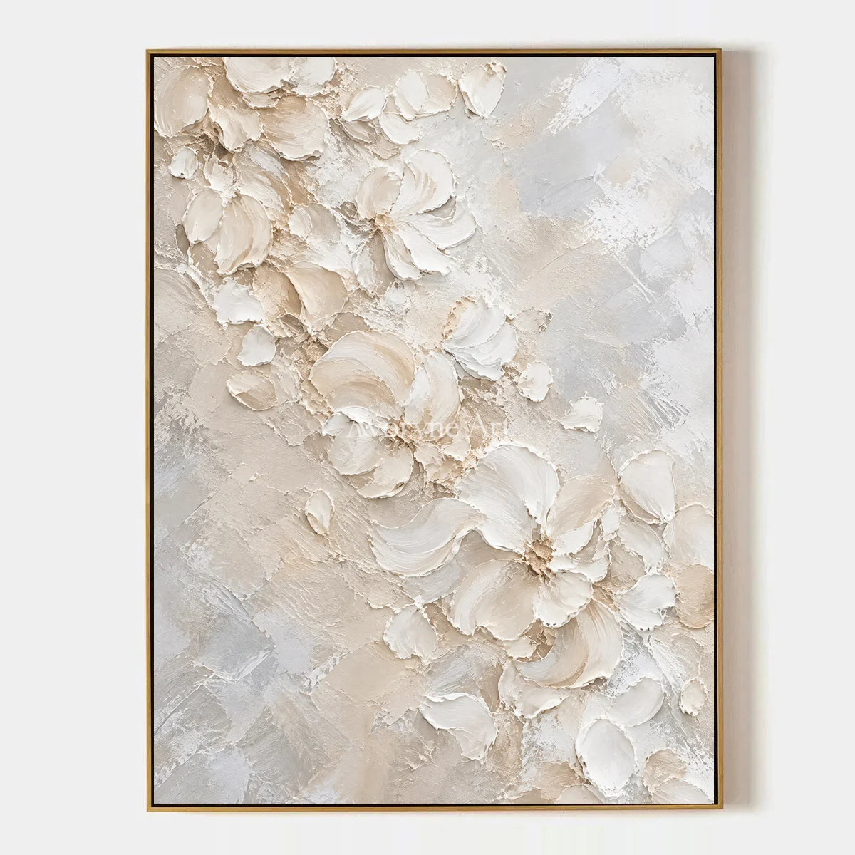 Petalcloud: White Floral Relief Wall Art — primary