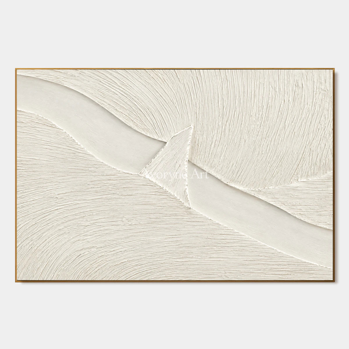 Ivory Crossing: White Grooved Abstract Wall Art — primary