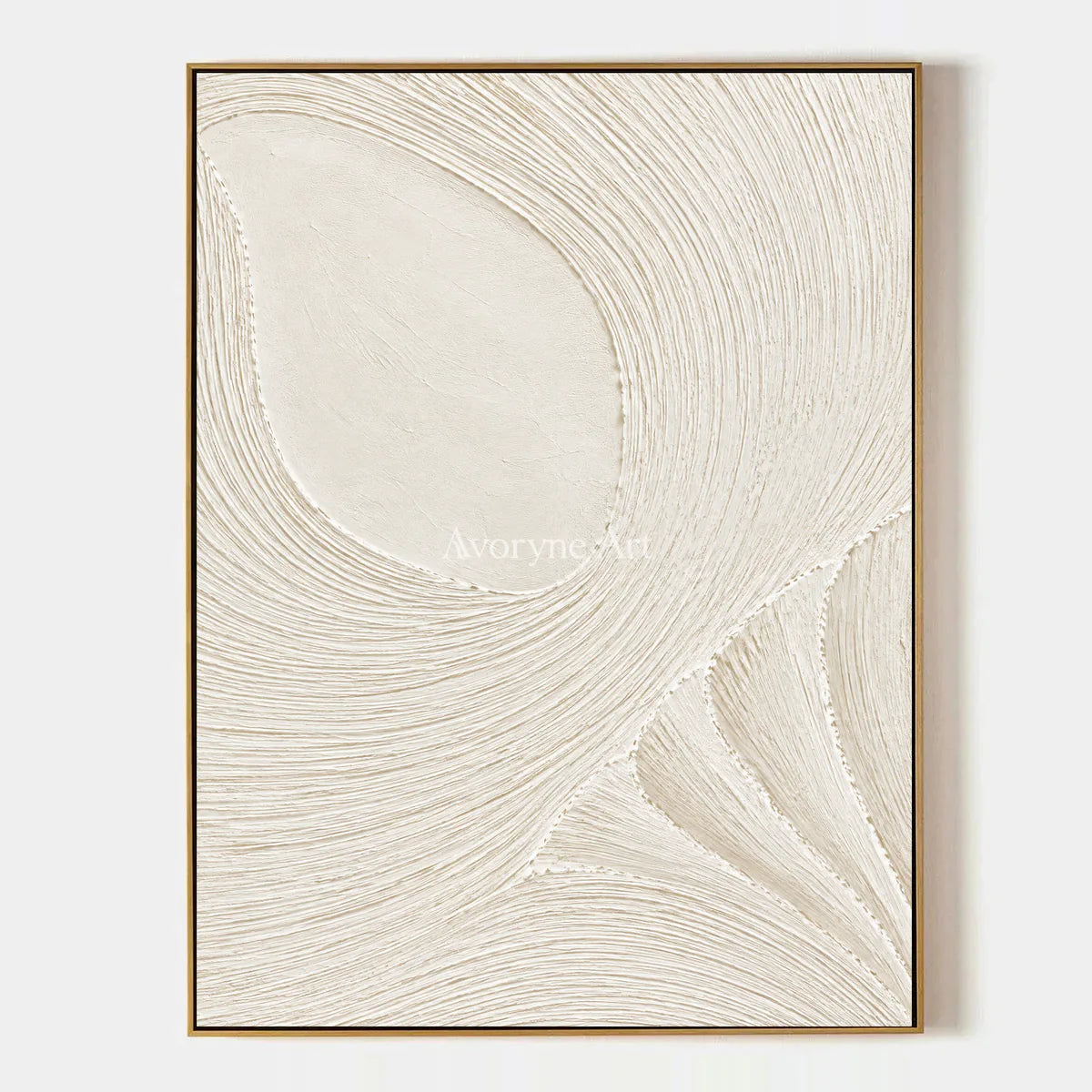 Ivory Circulation: White Grooved Relief Wall Art — primary