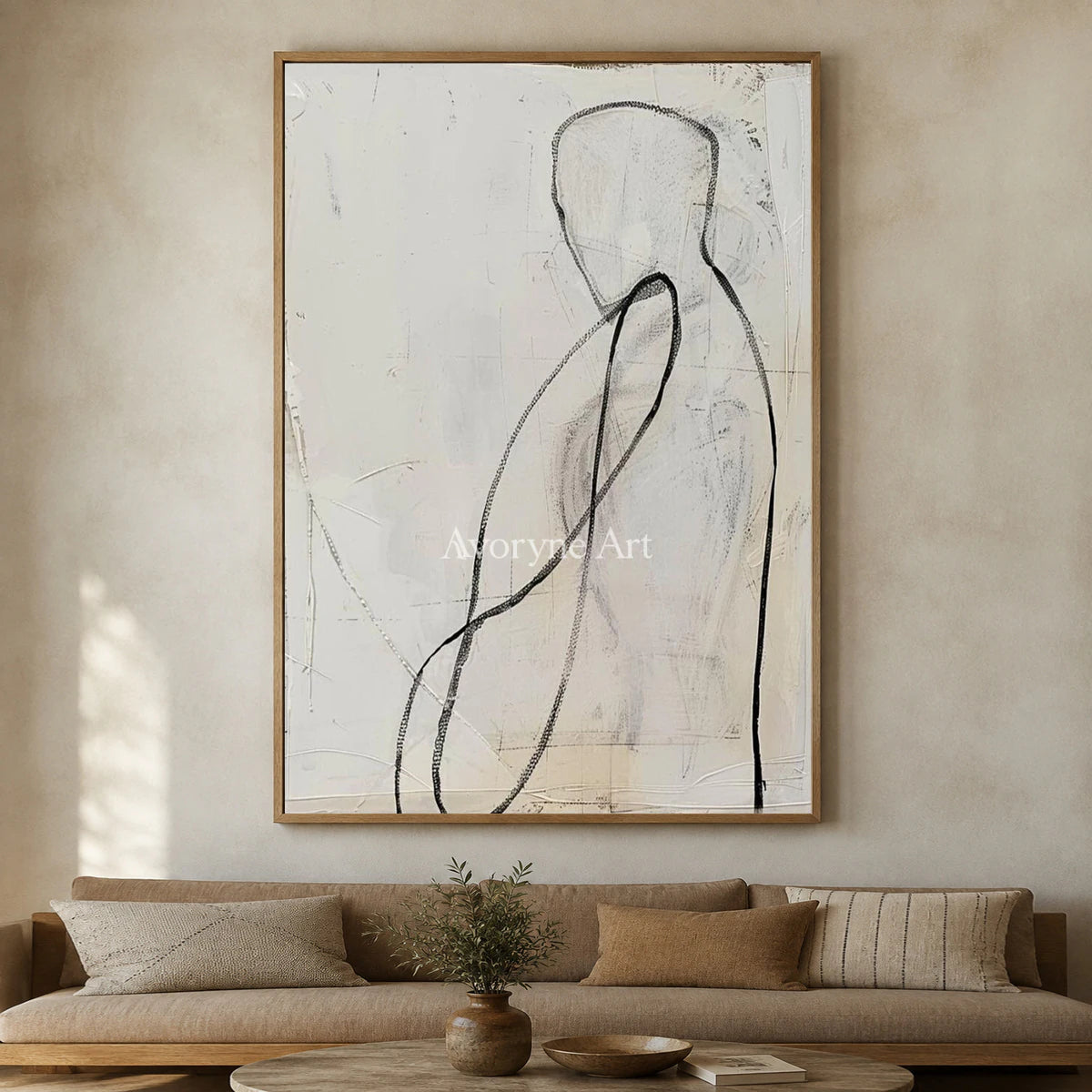 Human Contour: White Minimalist Figure Line Wall Art — hotel wood