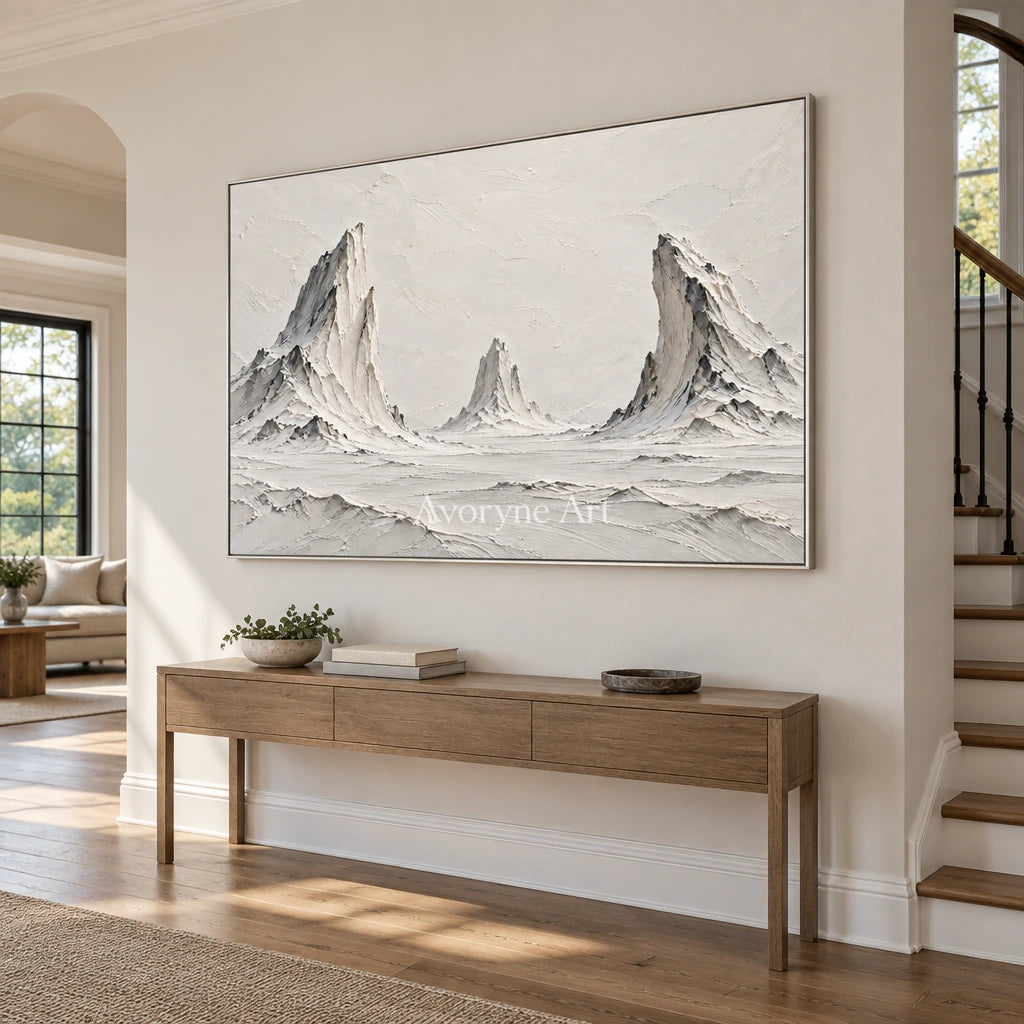 Three Summits: White Mountain Landscape Wall Art — entry silver