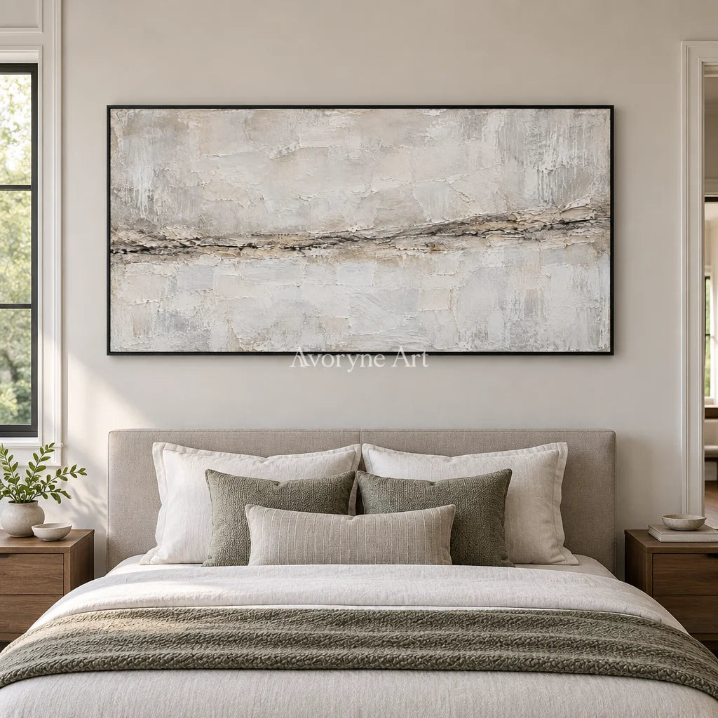 Chalk Fault: White Panoramic Texture Art — bedroom black