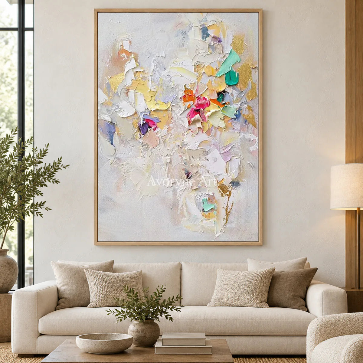 Pastel Fragments: White Textured Abstract Wall Art — hotel wood