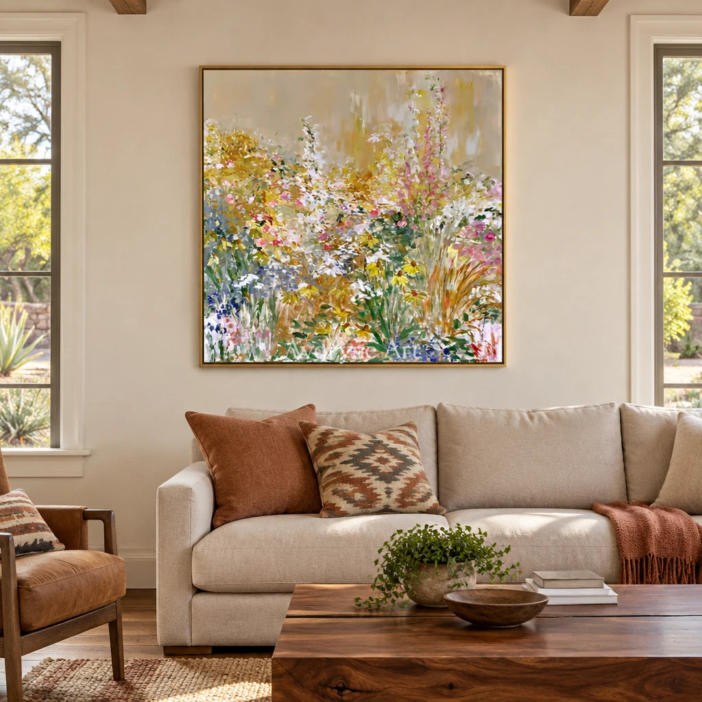 Ivory Quiet Drift: Wildflower Garden Art — living gold