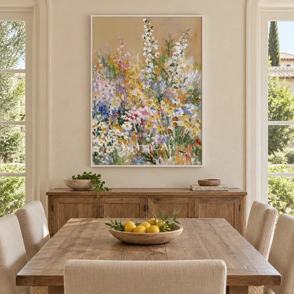 Ivory Quiet Interval: Wildflower Garden Art — dining white
