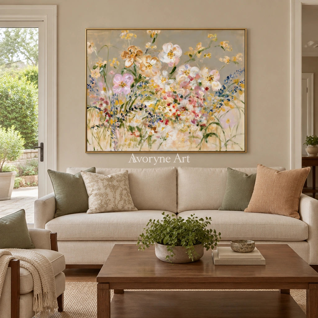 Ivory Quiet Reverie: Wildflower Garden Art — living gold