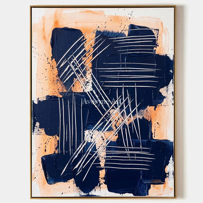 Silver Current, hand-painted abstract brushwork wall art by Marco Ferrari
