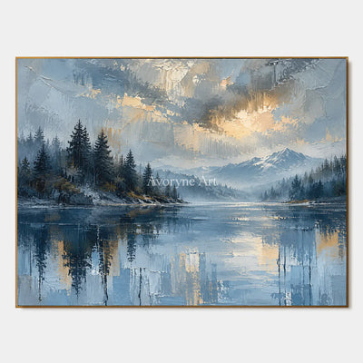 Blue Stillwater: Alpine Lake Landscape Wall Art — primary
