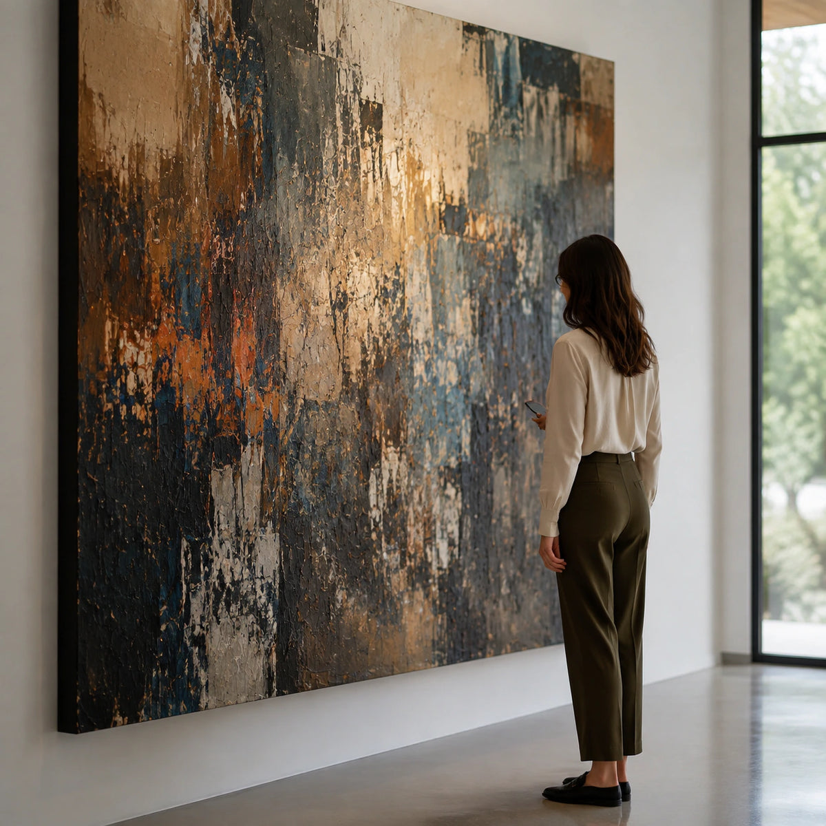 Original considered artwork displayed in a calm interior