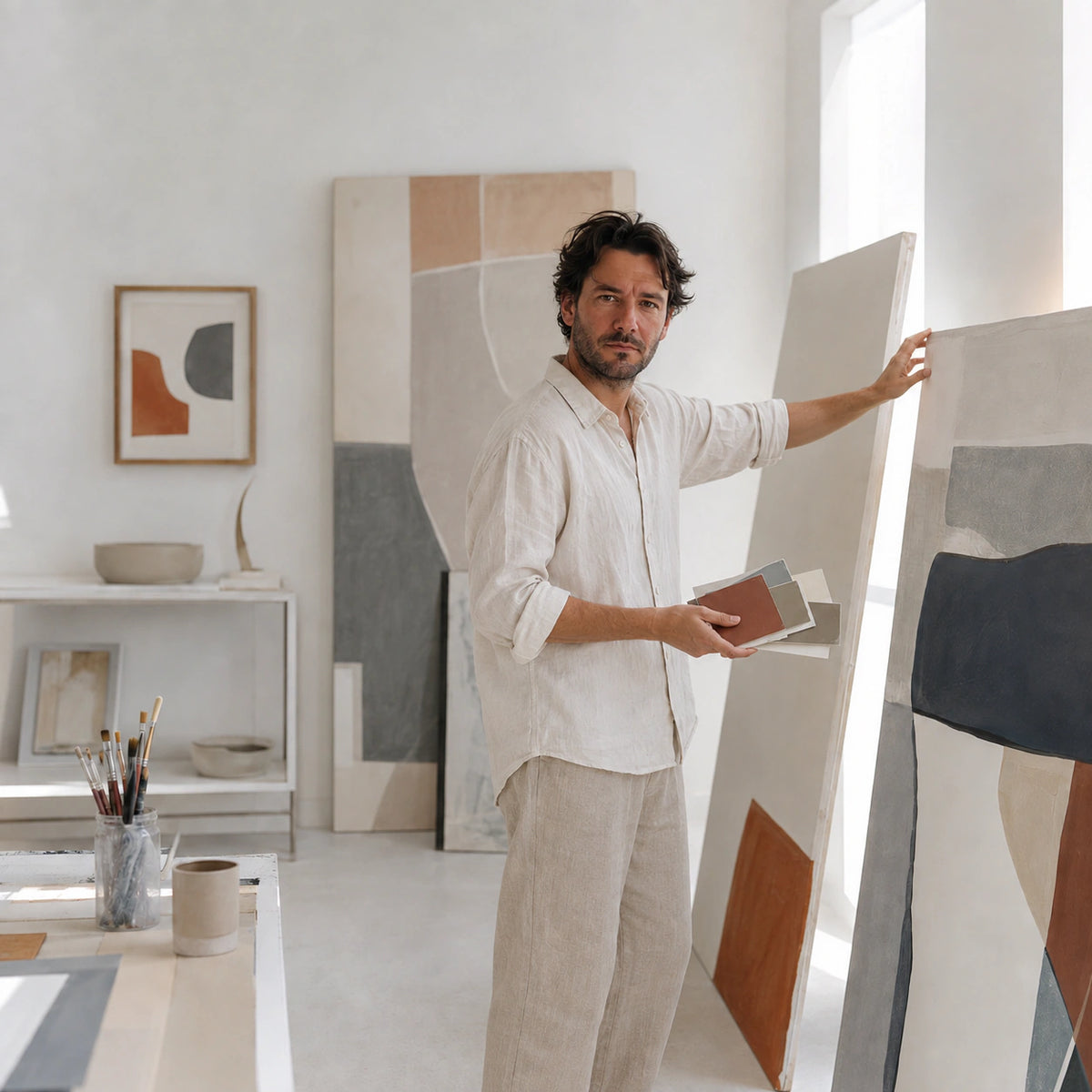 Artist Alessio Varenna creating a personalised artwork