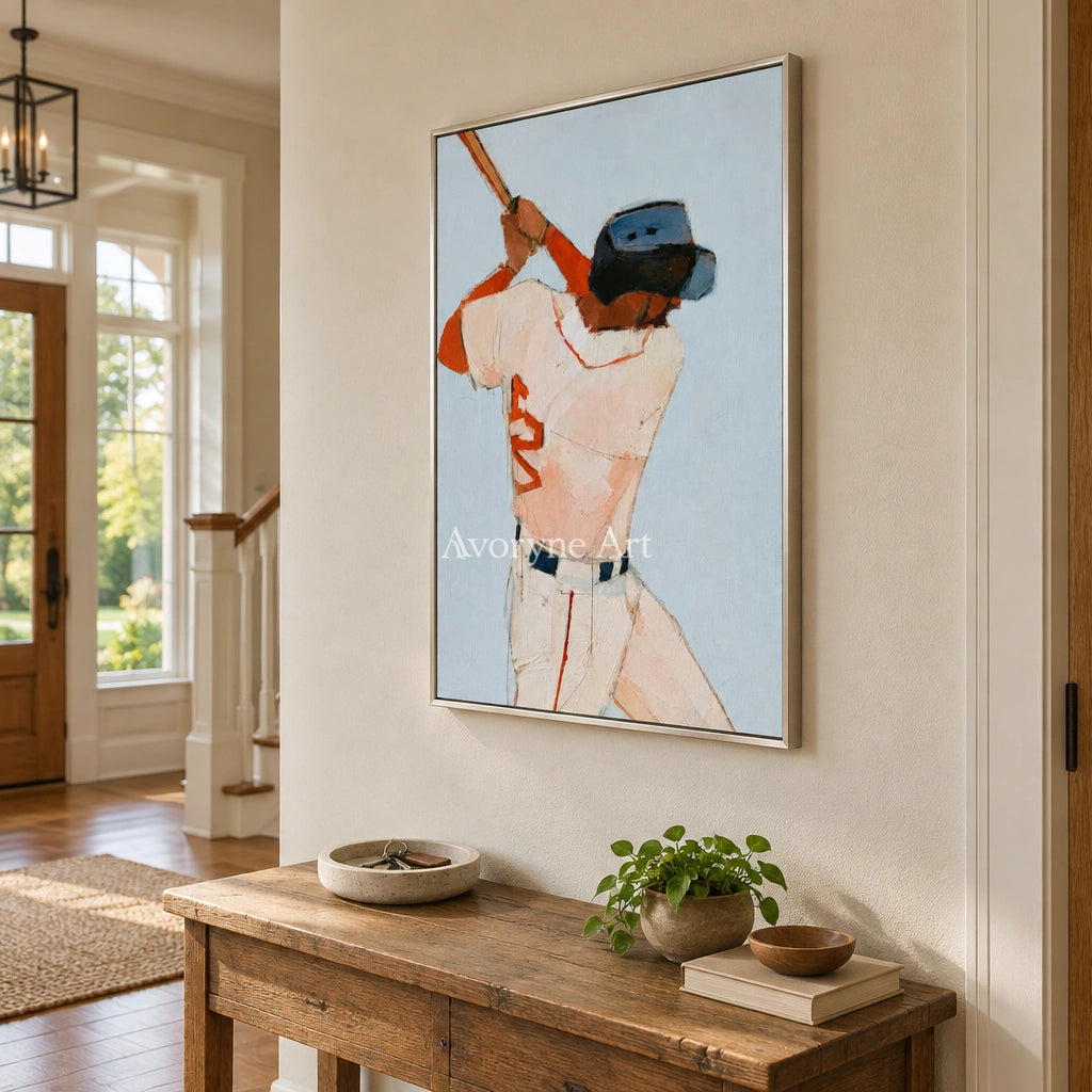 Ivory Amber Reverie: Baseball Figure Art — entry silver