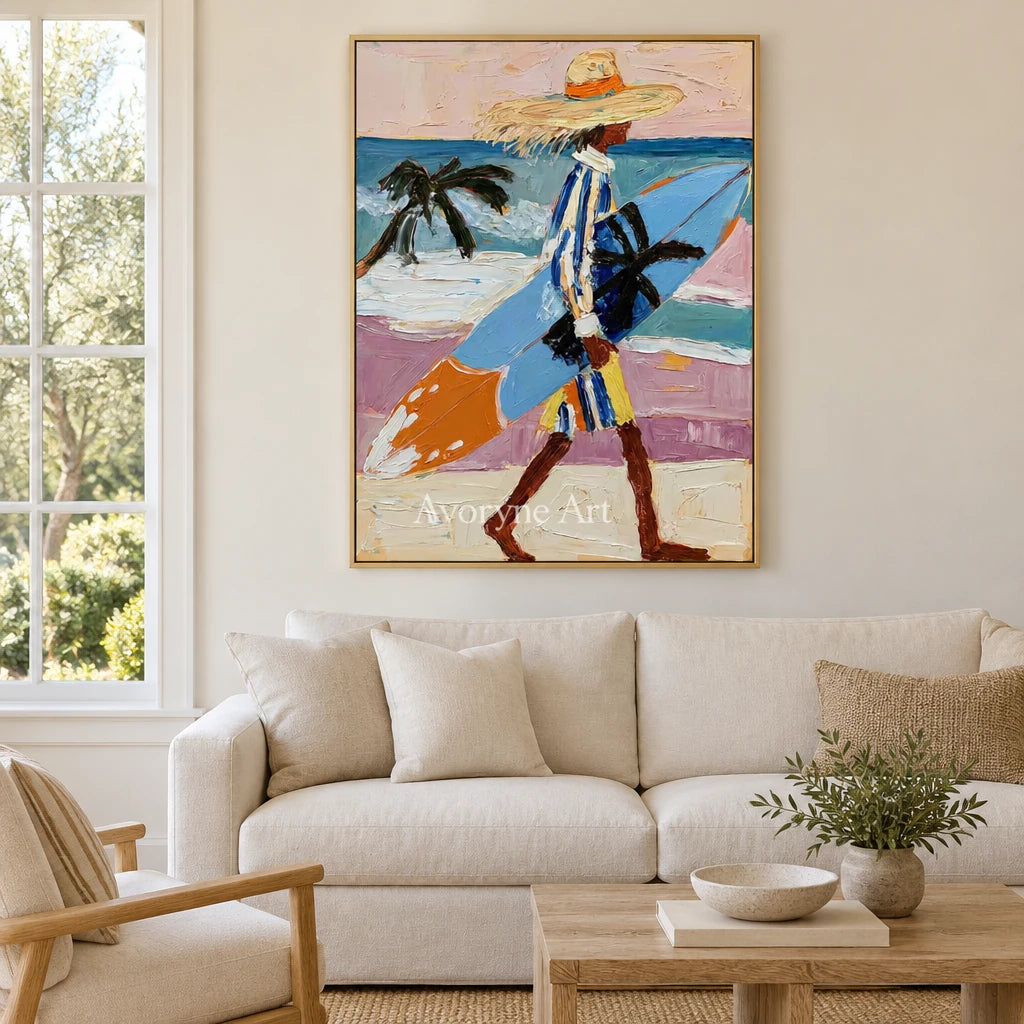 Ivory Winding Sonata: Beach Walker Art — living gold