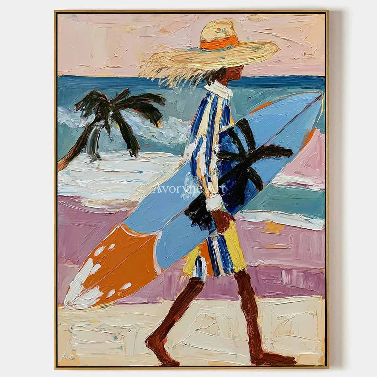 Ivory Winding Sonata: Beach Walker Art — primary