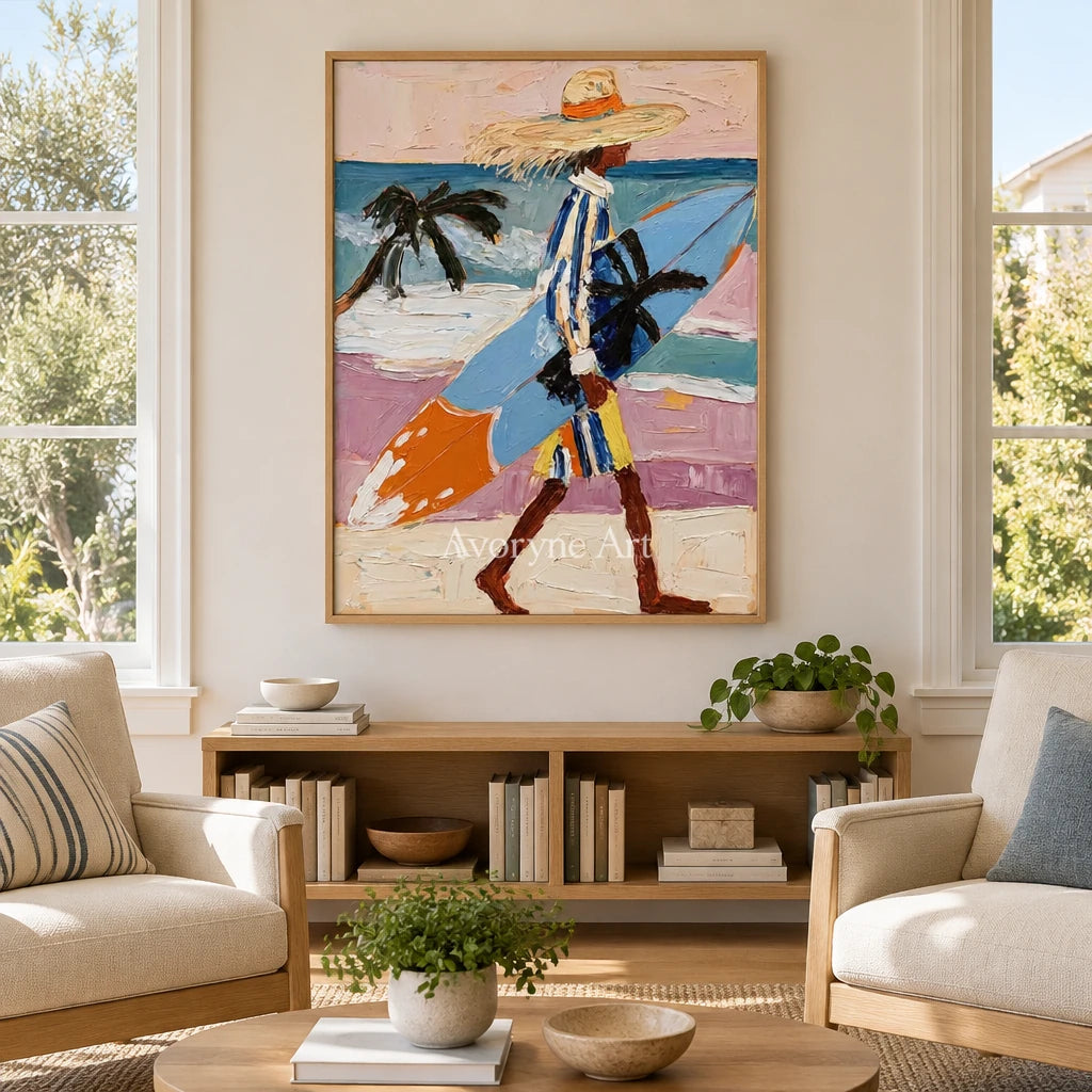 Ivory Winding Sonata: Beach Walker Art — villa wood