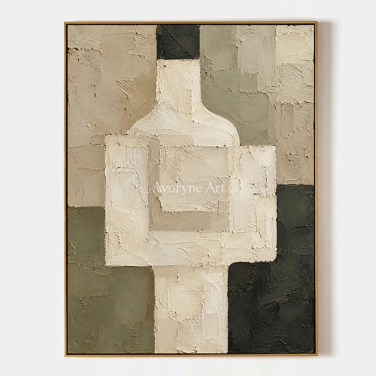 Vessel Trace: Beige Geometric Still Life Art — primary