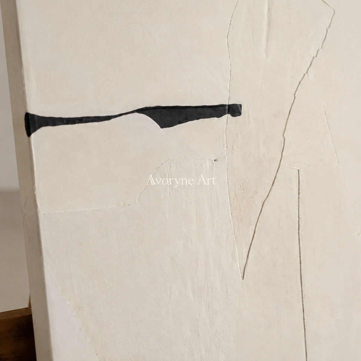Twofold Pause: Beige Minimalist Abstract Diptych Wall Art — detail easel