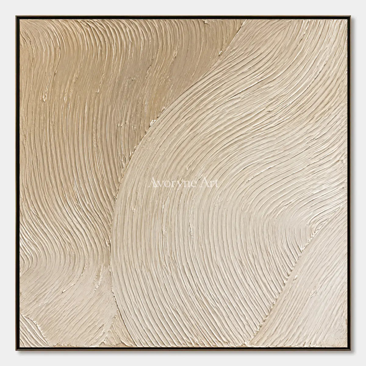 Linen Current: Beige Minimalist Texture Art — primary