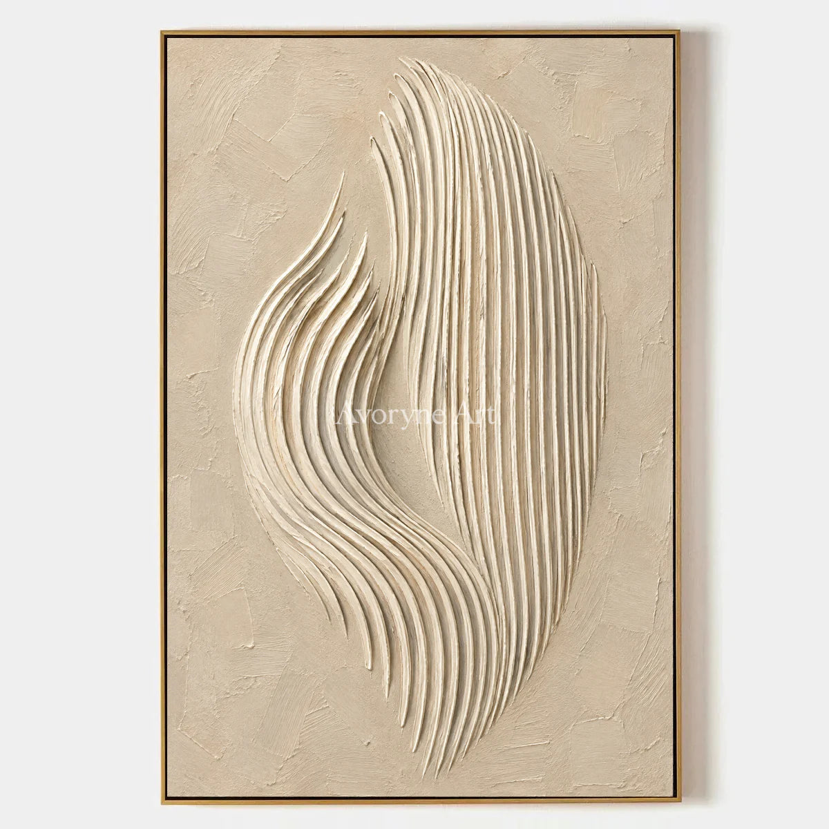 Dune Filament: Beige Sculptural Texture Art — primary