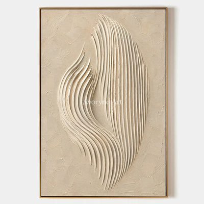 Dune Filament: Beige Sculptural Texture Art — primary