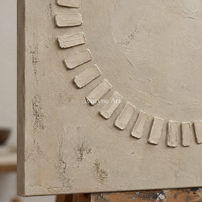 Open Assembly: Beige Textured Abstract Wall Art — detail easel