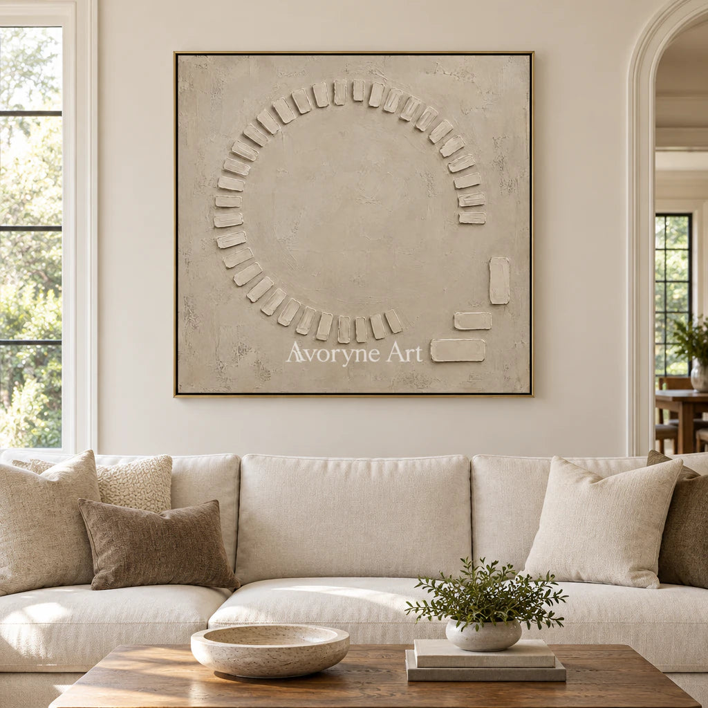 Open Assembly: Beige Textured Abstract Wall Art — living gold