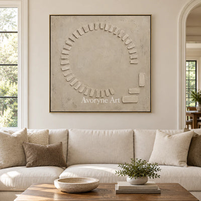 Open Assembly: Beige Textured Abstract Wall Art — living gold