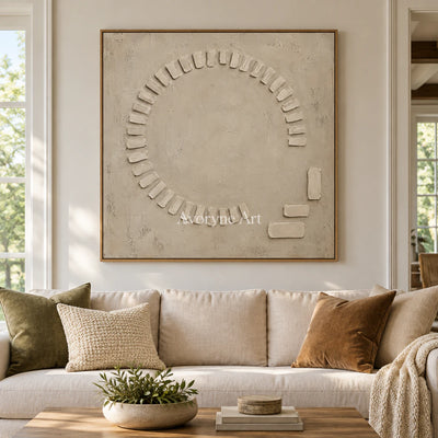 Open Assembly: Beige Textured Abstract Wall Art — villa wood
