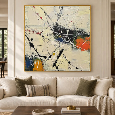 Ivory Crosscurrent: Beige Textured Drip Abstract Wall Art — living gold