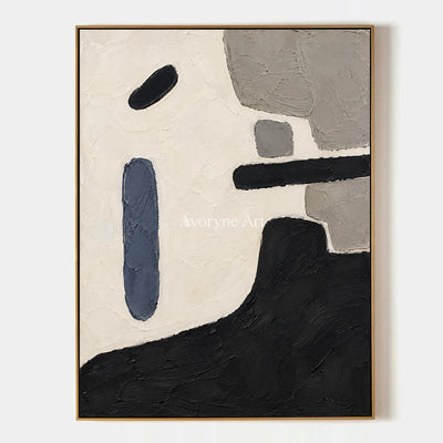 Ink Balance: Black and Beige Abstract Wall Art — primary