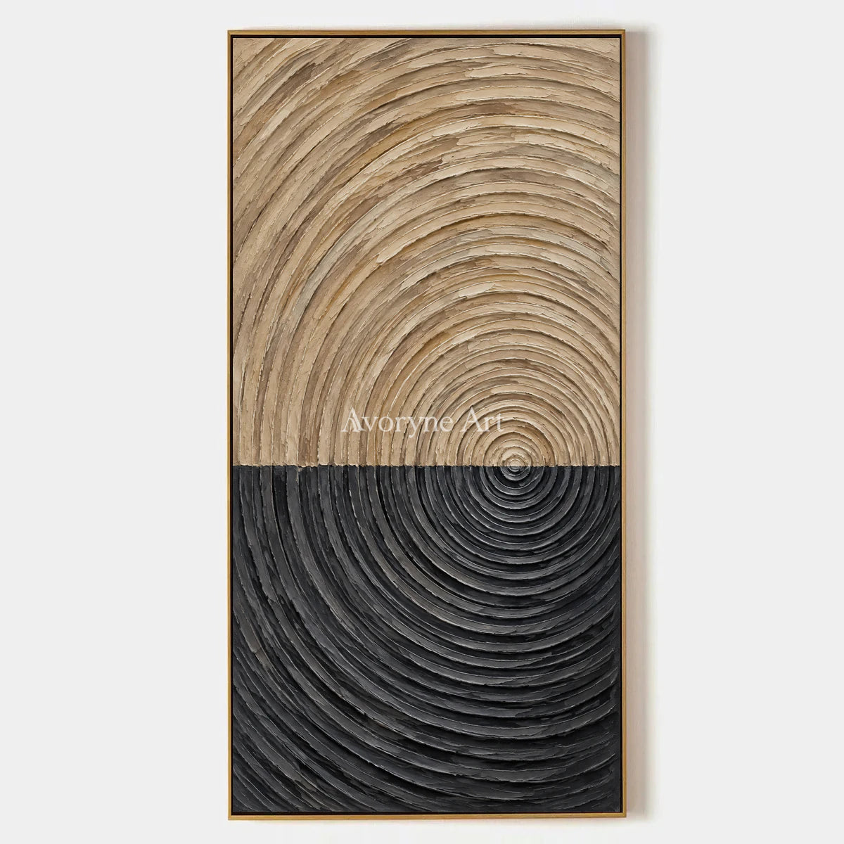 Orbit in Earth: Black and Beige Texture Wall Art — primary