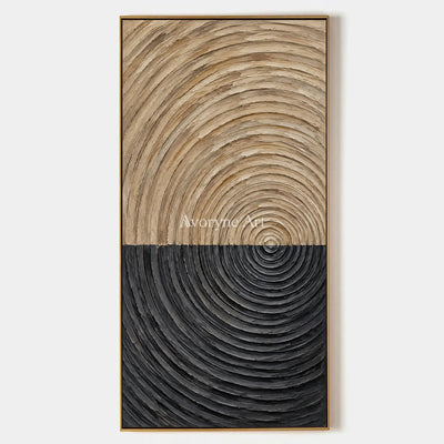 Orbit in Earth: Black and Beige Texture Wall Art — primary