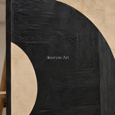Cutshape Dialogue: Black Beige Diptych Wall Art — detail easel
